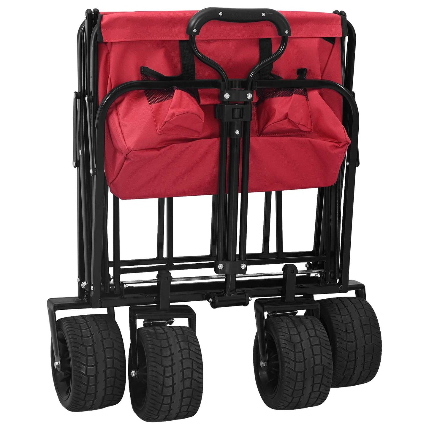 Folding Shopping Trolley with Breaks Red 89 x 63 x 96 cm