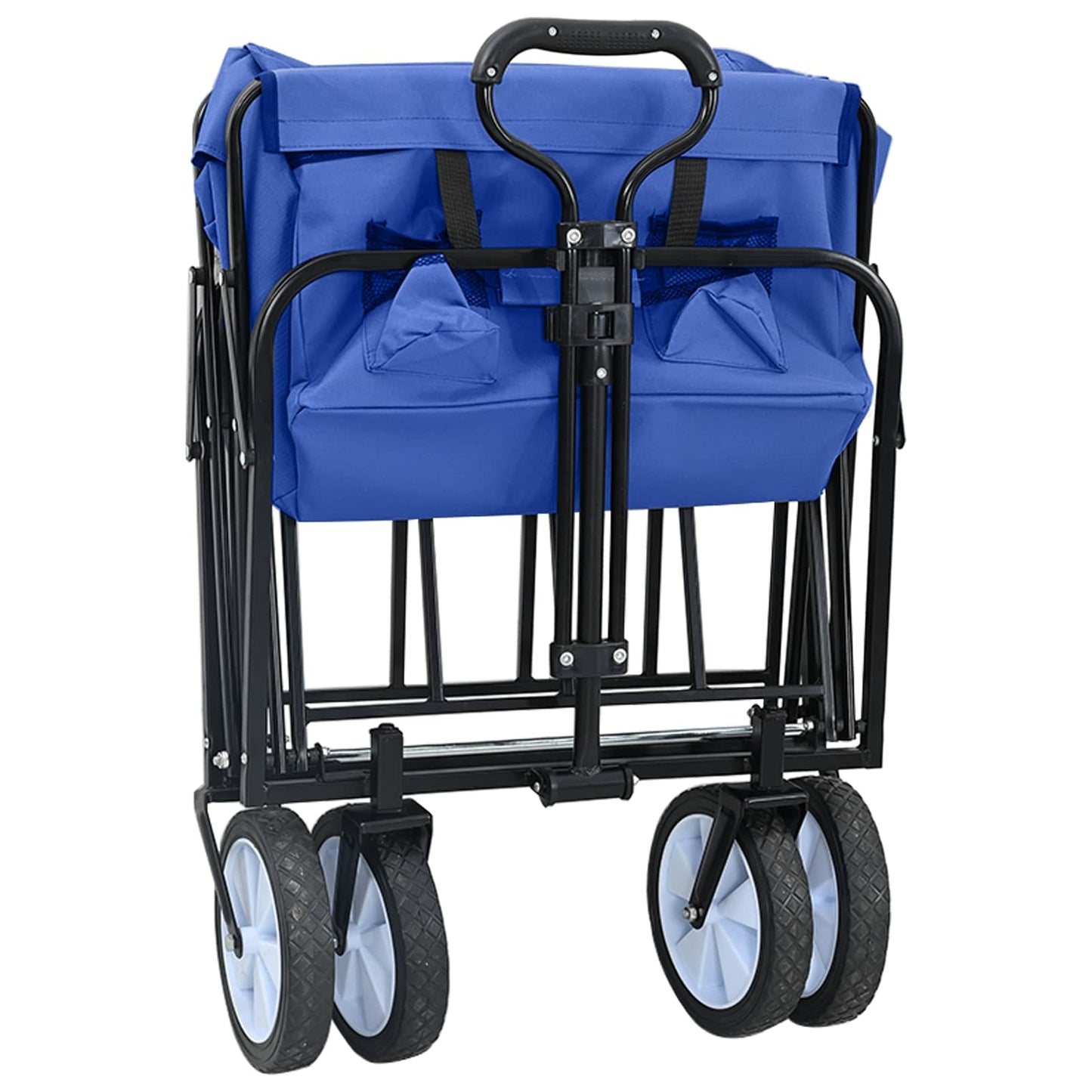 Folding Shopping Trolley with Breaks Blue 94 x 53 x 99 cm