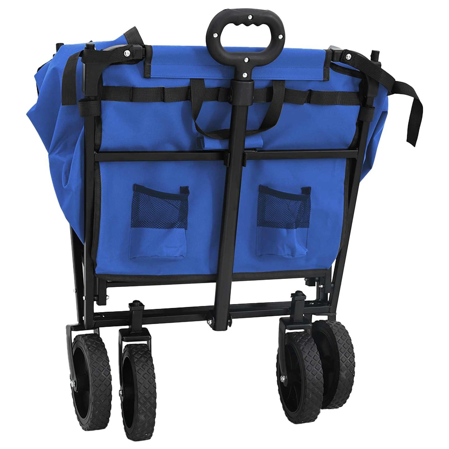Folding Shopping Trolley with Breaks Black 105 x 56.5 x 116 cm