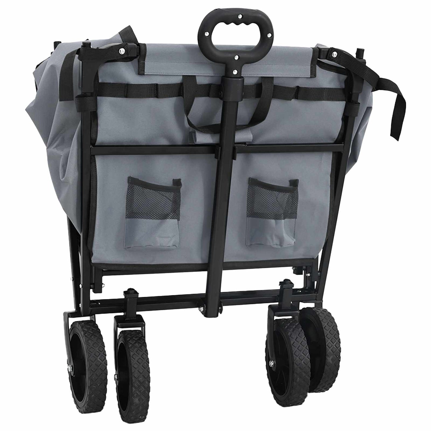Folding Shopping Trolley with Breaks Grey 105 x 56.5 x 116 cm
