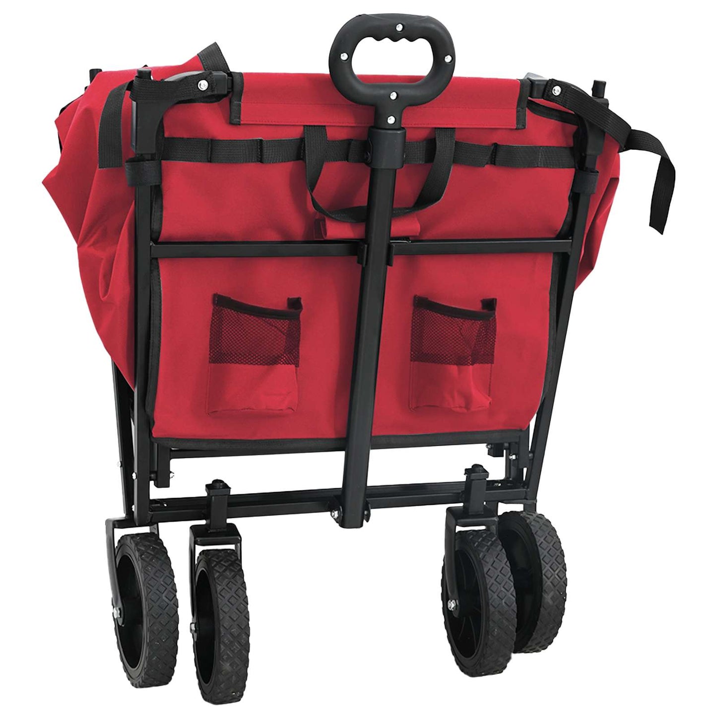 Folding Shopping Trolley with Breaks Red 105 x 56.5 x 116 cm
