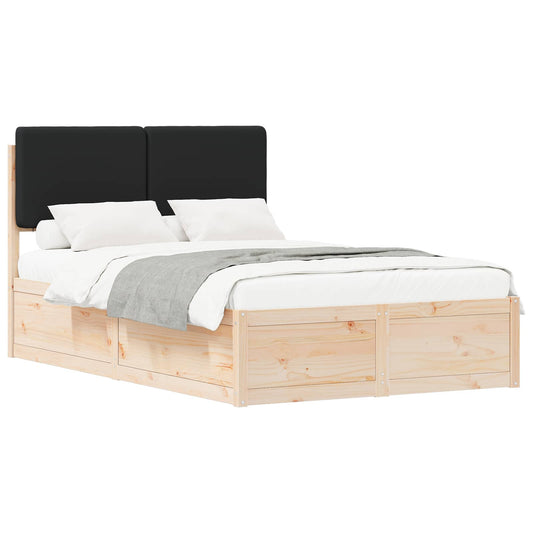 Bed Frame with Upholstered Headboard Black 120 x 200 cm Bed Frame with Upholstered Headboard Black 120 x 200 cm