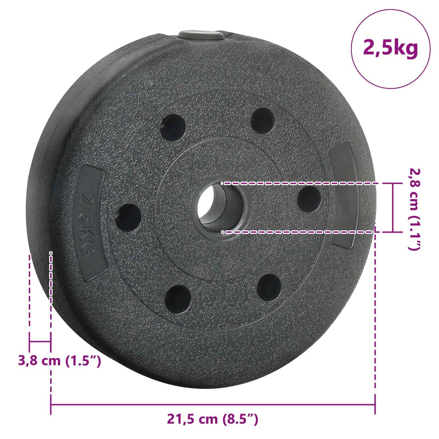 Weight Plates 4 pcs 10 kg Black Cemment and Iron Sand Mixture