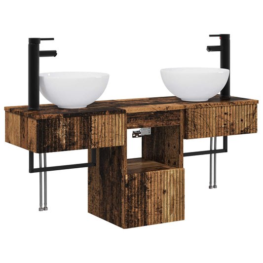 Bathroom Furniture Set 3 pcs Old Wood Engineered Wood Bathroom Furniture Set 3 pcs Old Wood Engineered Wood