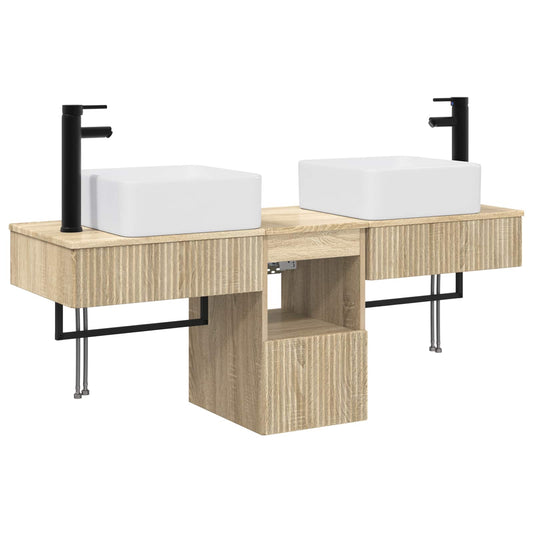 Bathroom Furniture Set 3 pcs Sonoma Oak Engineered Wood Bathroom Furniture Set 3 pcs Sonoma Oak Engineered Wood
