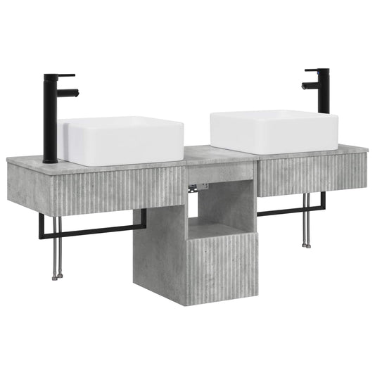 Bathroom Cabinet Set 3 pcs Concrete Grey 53 x 35 x 39 cm Bathroom Cabinet Set 3 pcs Concrete Grey 53 x 35 x 39 cm