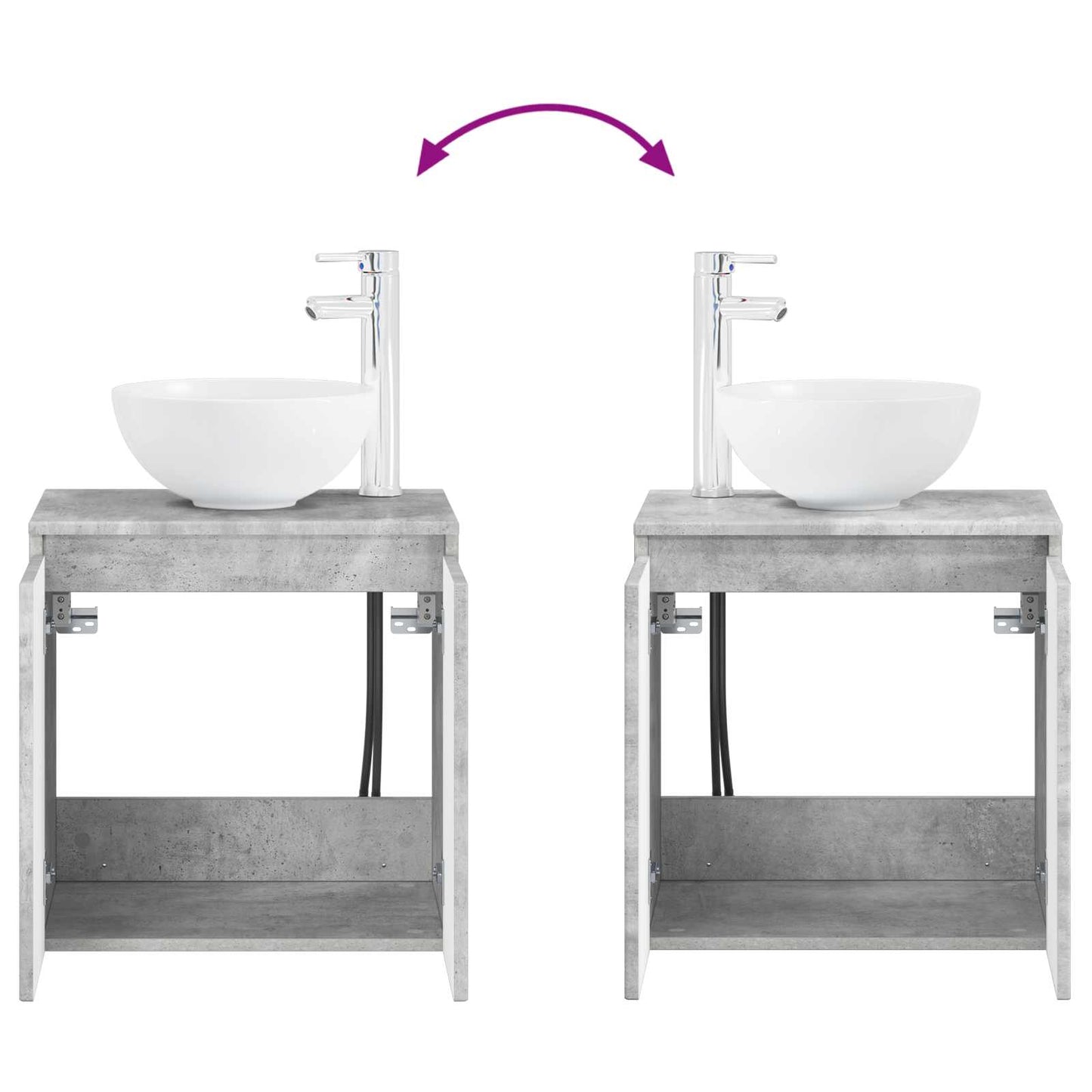 Bathroom Cabinet Set 3 pcs Concrete Grey 49.5 x 35 x 63 cm