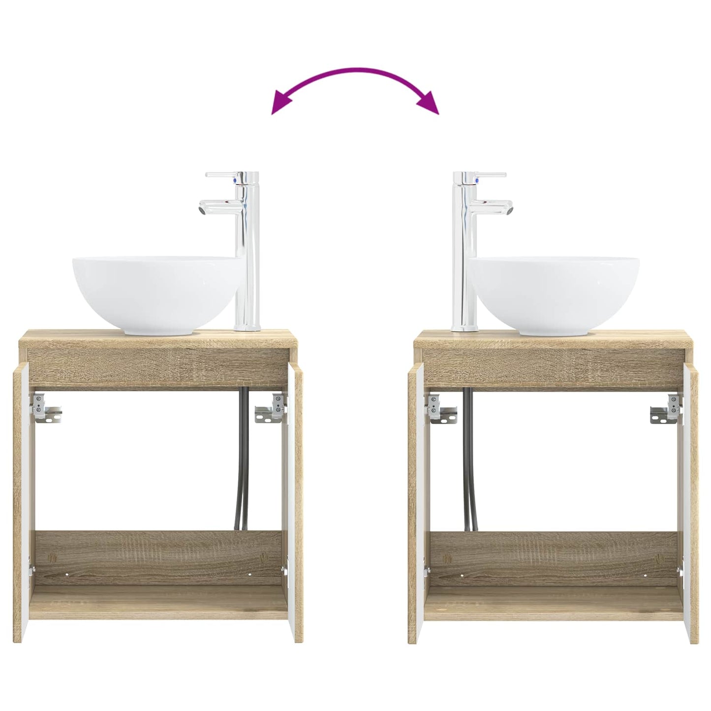 Bathroom Cabinet Set 3 pcs Sonoma Oak 49.5 x 41 x 64.5 cm