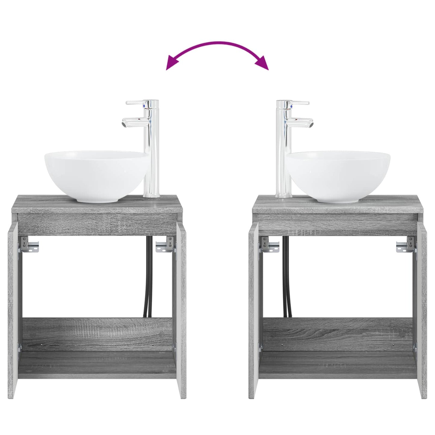 Bathroom Cabinet Set 3 pcs Grey Sonoma 49.5 x 41 x 64.5 cm