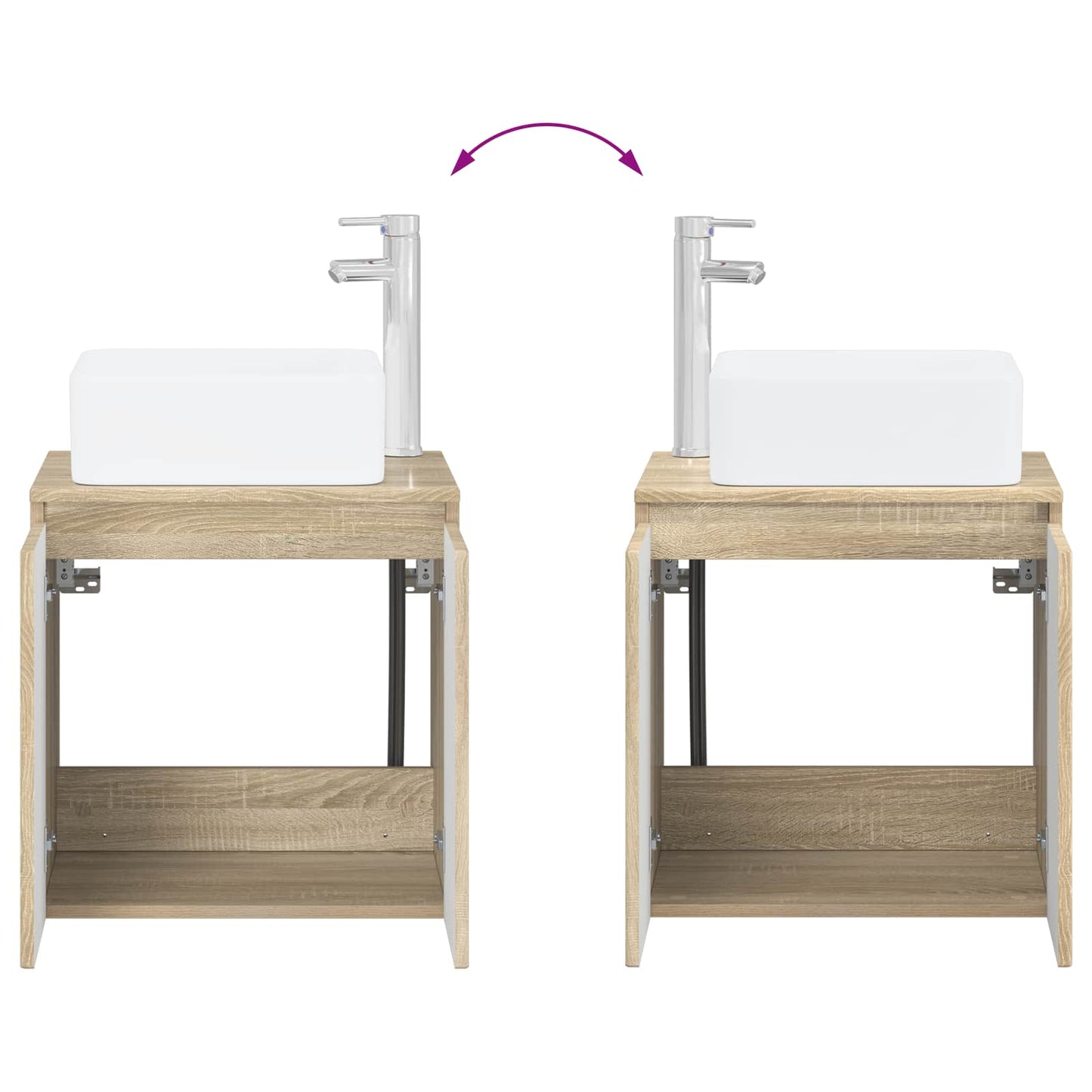 Bathroom Cabinet Set 3 pcs Sonoma Oak 53 x 35 x 63 cm