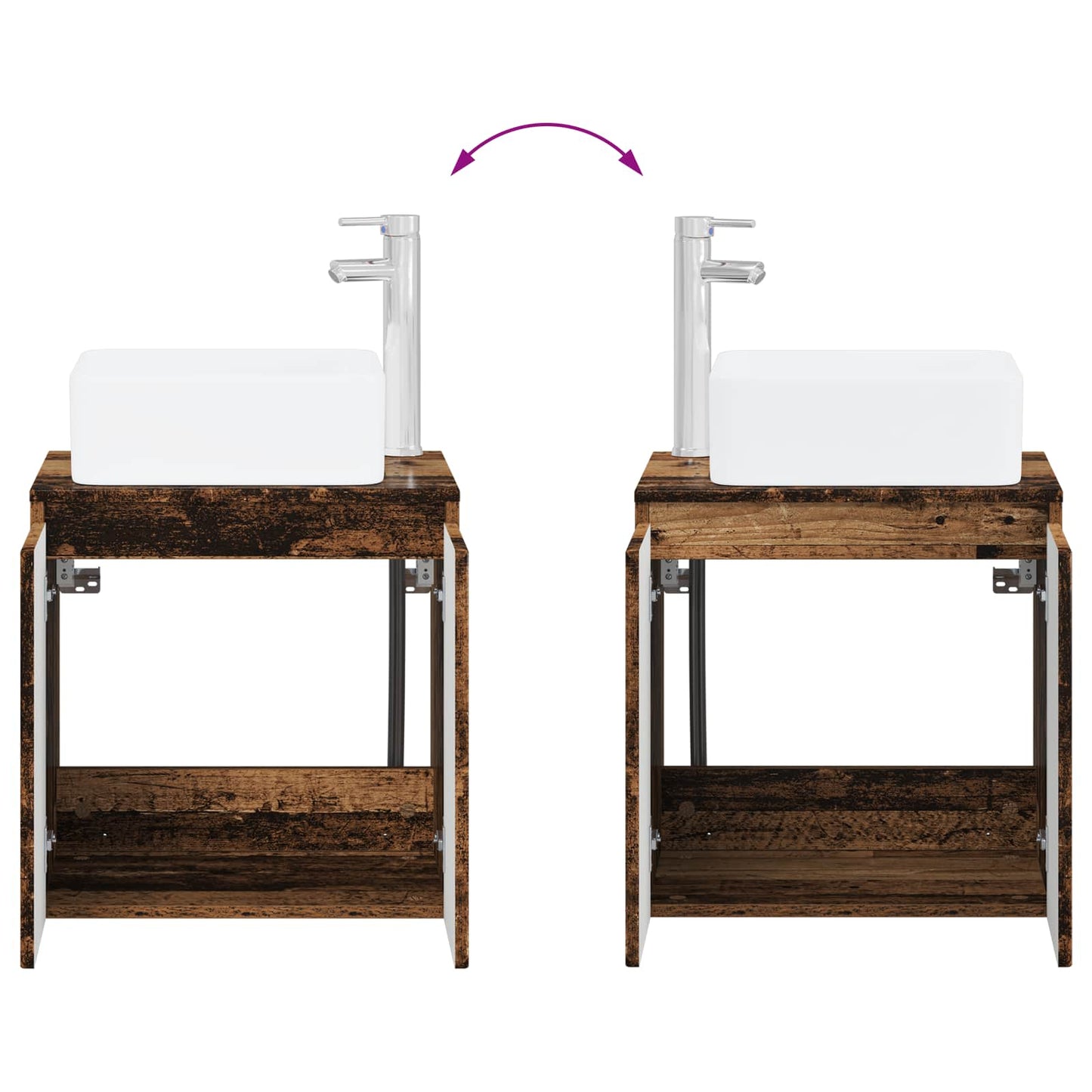 Bathroom Cabinet Set 3 pcs Old Wood 53 x 35 x 63 cm