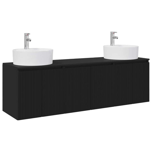 Bathroom Cabinet Set 3 pcs Black 49.5 x 44.5 x 65 cm Bathroom Cabinet Set 3 pcs Black 49.5 x 44.5 x 65 cm