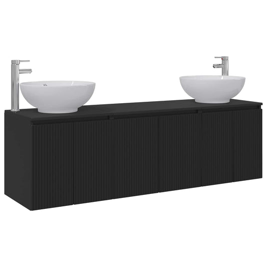 Bathroom Cabinet Set 3 pcs Black 49.5 x 44.5 x 65 cm Bathroom Cabinet Set 3 pcs Black 49.5 x 44.5 x 65 cm