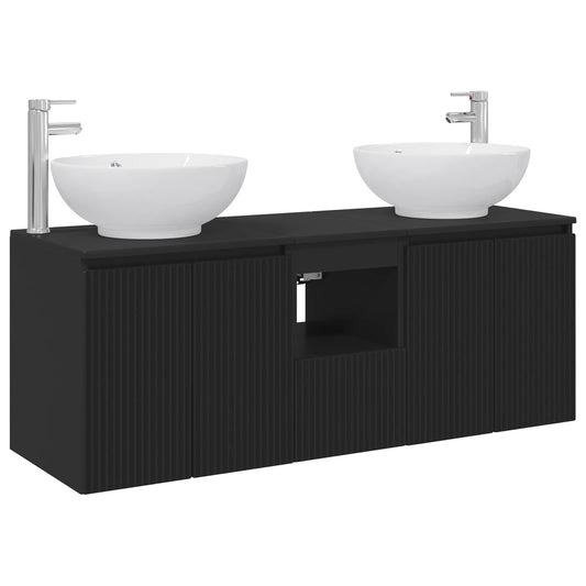 Bathroom Cabinet Set 3 pcs Black 49.5 x 44.5 x 65 cm Bathroom Cabinet Set 3 pcs Black 49.5 x 44.5 x 65 cm