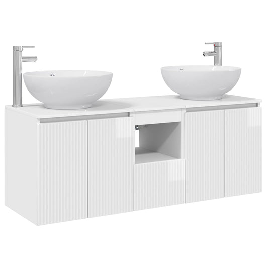 Bathroom Cabinet Set 3 pcs High Gloss White 49.5 x 44.5 x 65 cm Bathroom Cabinet Set 3 pcs High Gloss White 49.5 x 44.5 x 65 cm