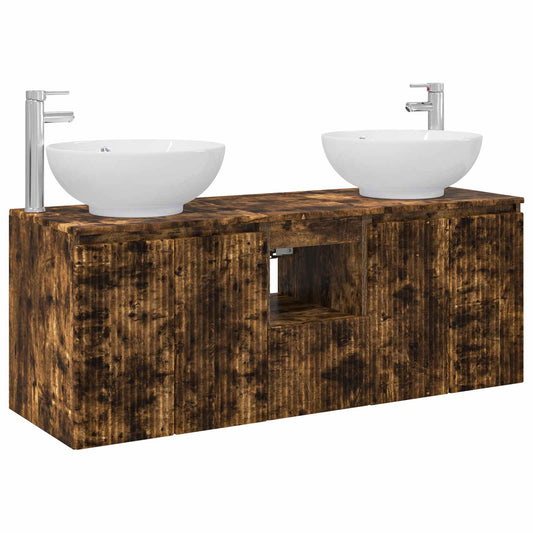 Bathroom Cabinet Set 3 pcs Smoked Oak 49.5 x 44.5 x 65 cm Bathroom Cabinet Set 3 pcs Smoked Oak 49.5 x 44.5 x 65 cm