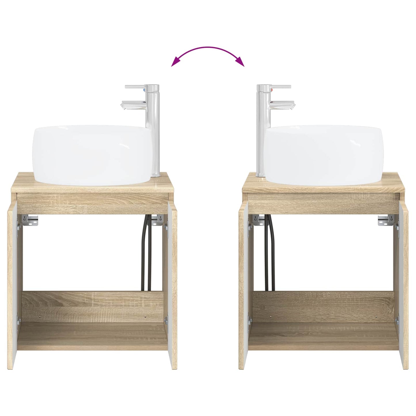 Bathroom Cabinet Set 3 pcs Sonoma Oak 49.5 x 44.5 x 66 cm