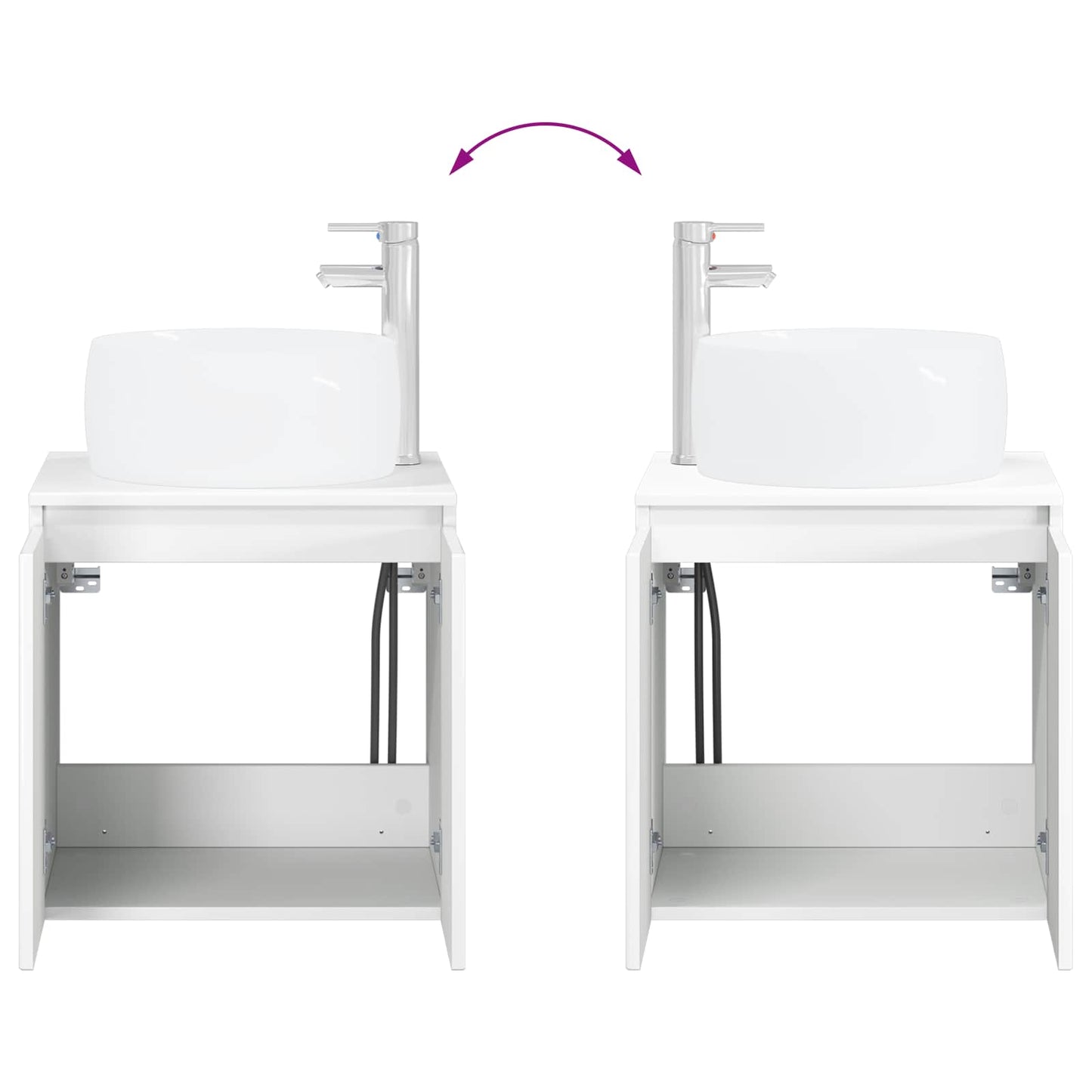Bathroom Cabinet Set 3 pcs High Gloss White 49.5 x 44.5 x 66 cm