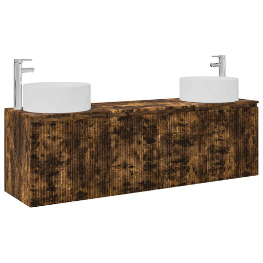 Bathroom Cabinet Set 3 pcs Smoked Oak 49.5 x 44.5 x 65.5 cm Bathroom Cabinet Set 3 pcs Smoked Oak 49.5 x 44.5 x 65.5 cm