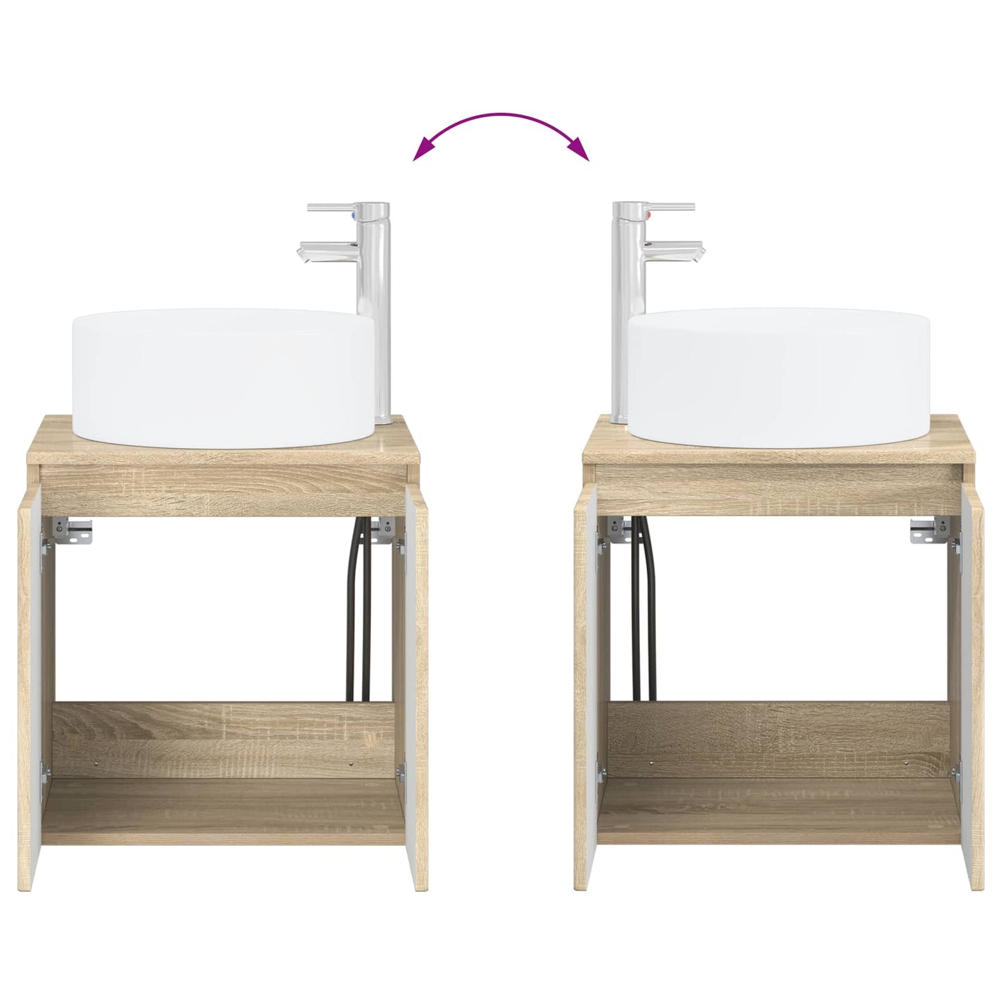 Bathroom Cabinet Set 3 pcs Sonoma Oak 49.5 x 44.5 x 65.5 cm