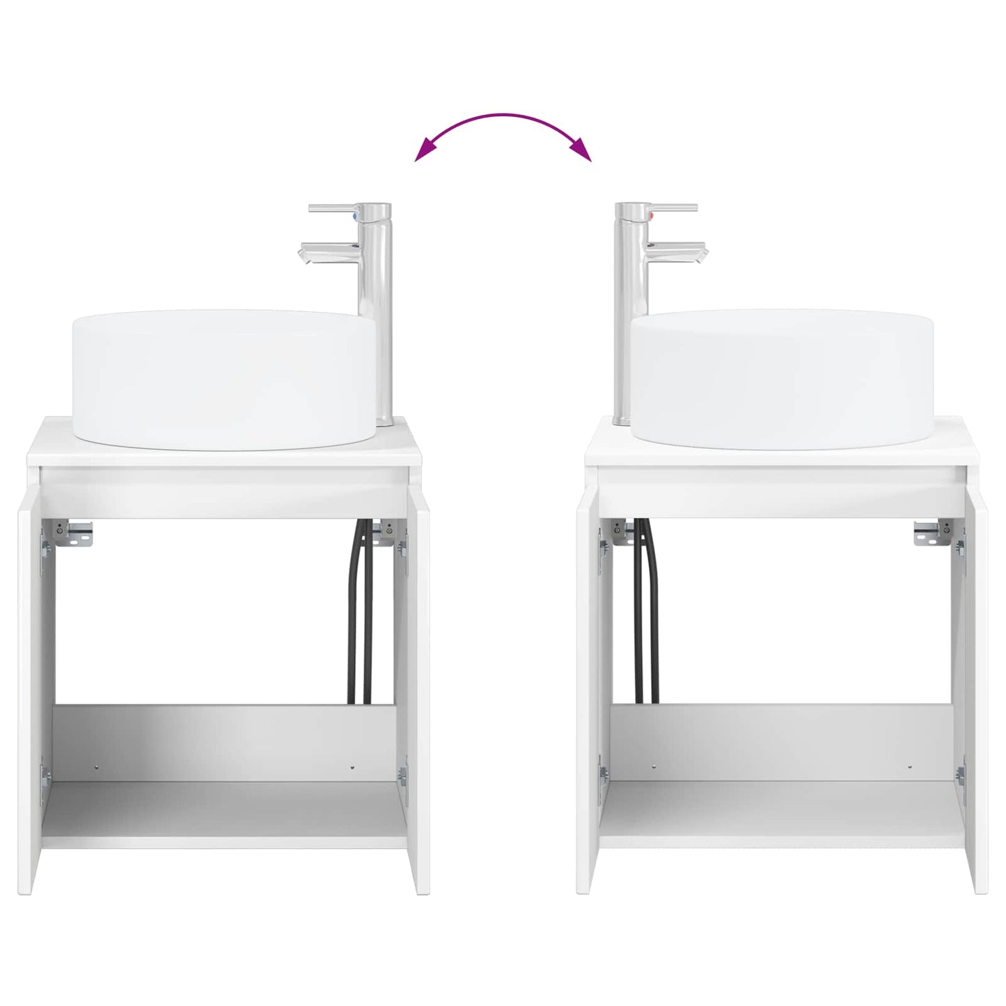 Bathroom Cabinet Set 3 pcs High Gloss White