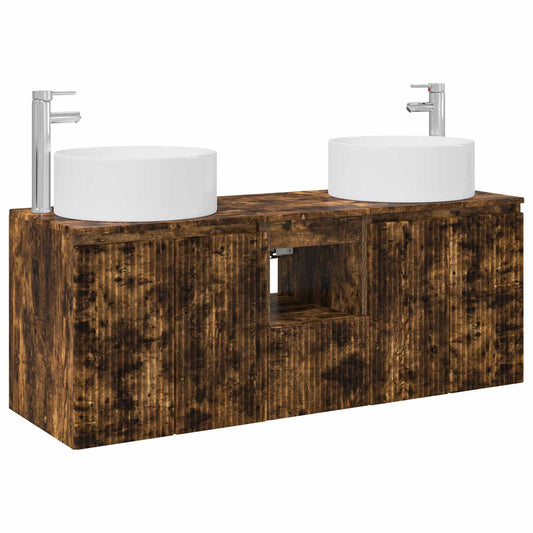 Bathroom Cabinet Set 3 pcs Smoked Oak 49.5 x 44.5 x 65.5 cm Bathroom Cabinet Set 3 pcs Smoked Oak 49.5 x 44.5 x 65.5 cm