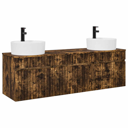 Bathroom Cabinet Set 3 pcs Smoked Oak 49 x 44.5 x 65 cm Bathroom Cabinet Set 3 pcs Smoked Oak 49 x 44.5 x 65 cm