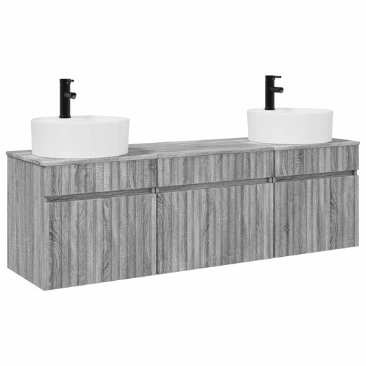 Bathroom Cabinet Set 3 pcs Grey Sonoma 49 x 44.5 x 65 cm Bathroom Cabinet Set 3 pcs Grey Sonoma 49 x 44.5 x 65 cm