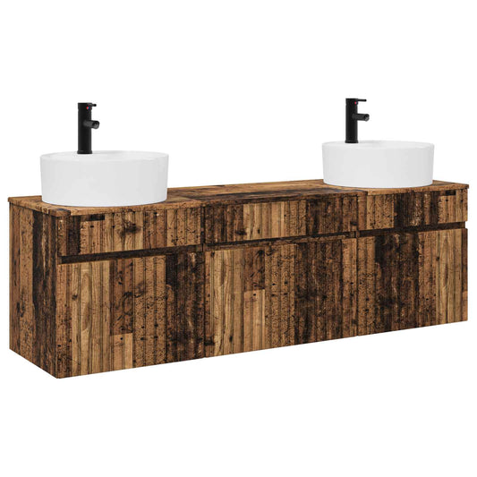 Bathroom Cabinet Set 3 pcs Old Wood 49 x 44.5 x 65 cm Bathroom Cabinet Set 3 pcs Old Wood 49 x 44.5 x 65 cm