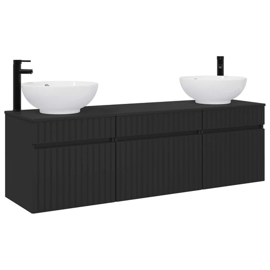 Bathroom Cabinet Set 3 pcs Black 49 x 44.5 x 66.5 cm Bathroom Cabinet Set 3 pcs Black 49 x 44.5 x 66.5 cm