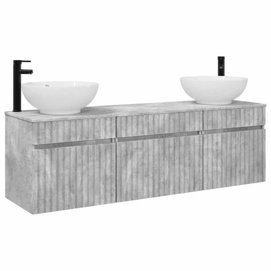 Bathroom Cabinet Set 3 pcs Concrete Grey 49 x 44.5 x 66.5 cm Bathroom Cabinet Set 3 pcs Concrete Grey 49 x 44.5 x 66.5 cm