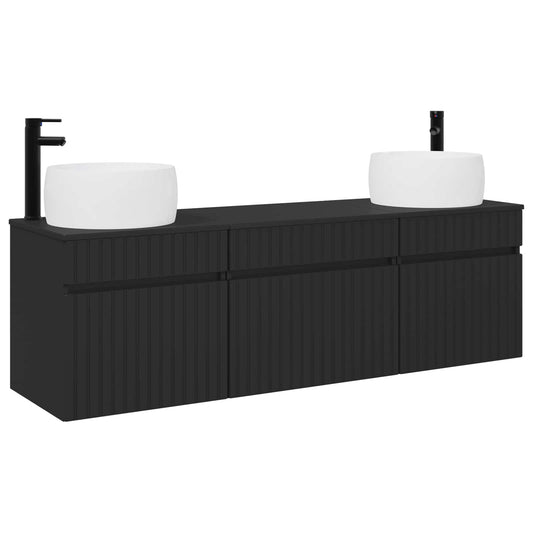 Bathroom Cabinet Set 3 pcs Black 49 x 44.5 x 66 cm Bathroom Cabinet Set 3 pcs Black 49 x 44.5 x 66 cm