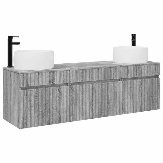 Bathroom Cabinet Set 3 pcs Grey Sonoma 49 x 44.5 x 66 cm Bathroom Cabinet Set 3 pcs Grey Sonoma 49 x 44.5 x 66 cm