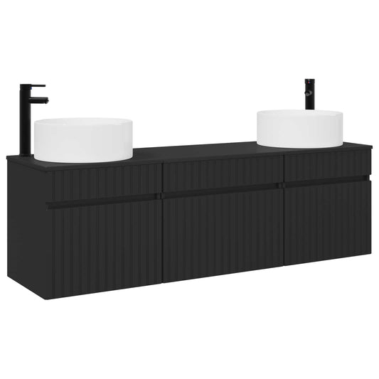 Bathroom Cabinet Set 3 pcs Black 49 x 44.5 x 65.5 cm Bathroom Cabinet Set 3 pcs Black 49 x 44.5 x 65.5 cm
