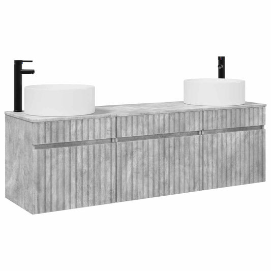 Bathroom Cabinet Set 3 pcs Concrete Grey 49 x 44.5 x 65.5 cm Bathroom Cabinet Set 3 pcs Concrete Grey 49 x 44.5 x 65.5 cm