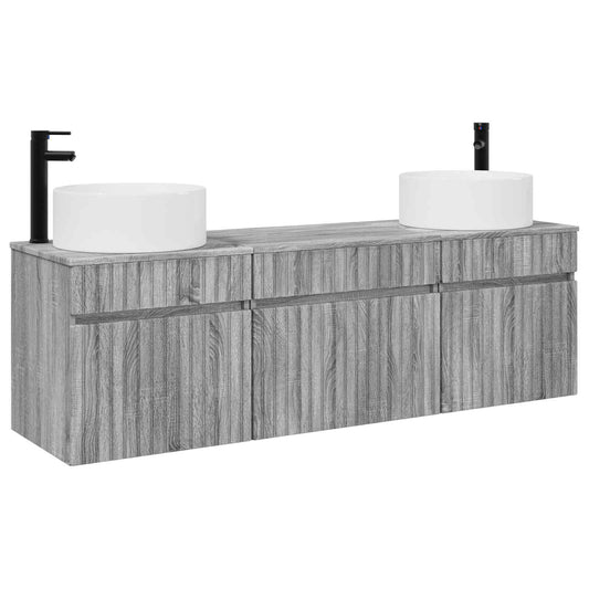 Bathroom Cabinet Set 3 pcs Grey Sonoma 49 x 44.5 x 65.5 cm Bathroom Cabinet Set 3 pcs Grey Sonoma 49 x 44.5 x 65.5 cm