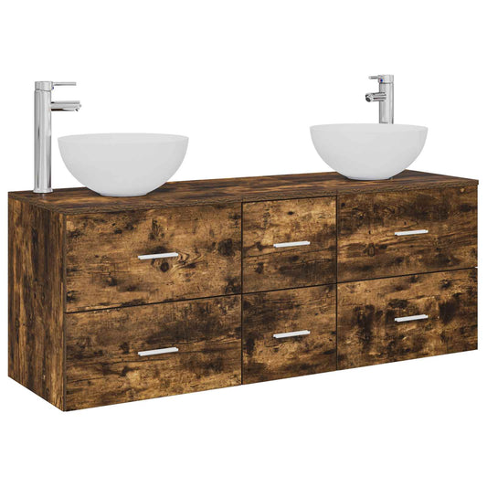 Bathroom Cabinet Set 3 pcs Smoked Oak 49.5 x 35 x 63 cm Bathroom Cabinet Set 3 pcs Smoked Oak 49.5 x 35 x 63 cm