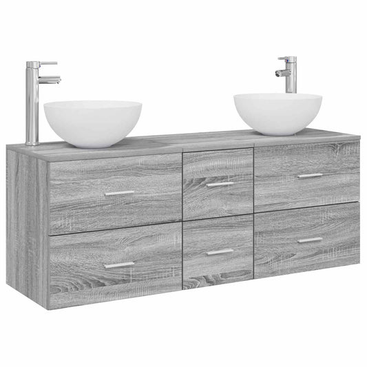 Bathroom Cabinet Set 3 pcs Grey Sonoma 49.5 x 35 x 63 cm Bathroom Cabinet Set 3 pcs Grey Sonoma 49.5 x 35 x 63 cm