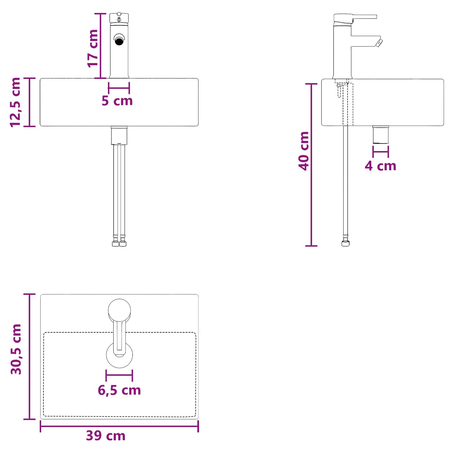 Bathroom Cabinet Set 3 pcs Concrete Grey 49.5 x 41 x 62.5 cm