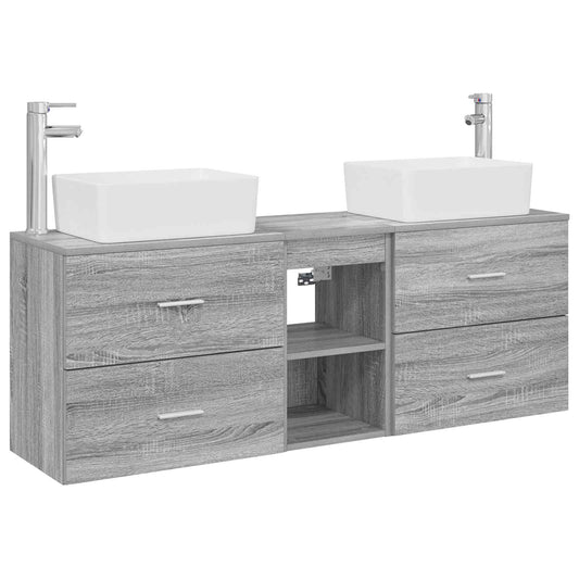 Bathroom Cabinet Set 3 pcs Grey Sonoma 53 x 34.5 x 63 cm Bathroom Cabinet Set 3 pcs Grey Sonoma 53 x 34.5 x 63 cm