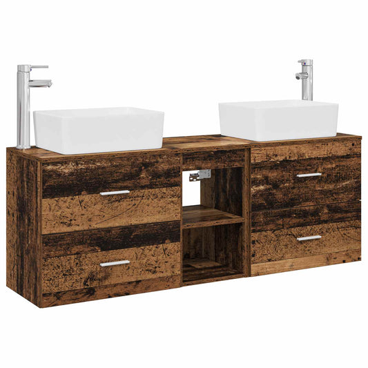 Bathroom Cabinet Set 3 pcs Old Wood 53 x 34.5 x 63 cm Bathroom Cabinet Set 3 pcs Old Wood 53 x 34.5 x 63 cm