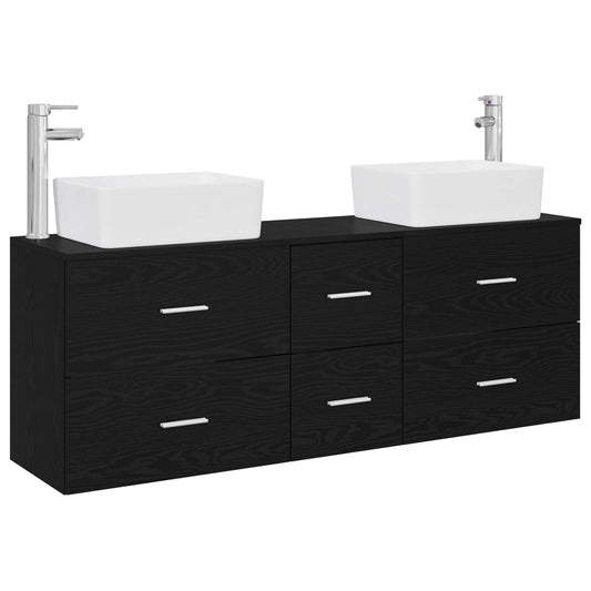 Bathroom Cabinet Set 3 pcs Black 53 x 34.5 x 63 cm Bathroom Cabinet Set 3 pcs Black 53 x 34.5 x 63 cm