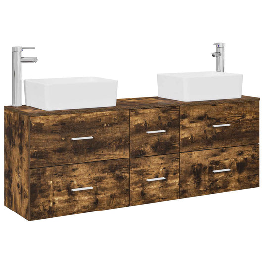 Bathroom Cabinet Set 3 pcs Smoked Oak 53 x 34.5 x 63 cm Bathroom Cabinet Set 3 pcs Smoked Oak 53 x 34.5 x 63 cm