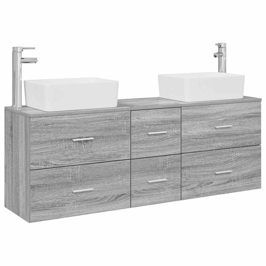 Bathroom Cabinet Set 3 pcs Grey Sonoma 53 x 34.5 x 63 cm Bathroom Cabinet Set 3 pcs Grey Sonoma 53 x 34.5 x 63 cm