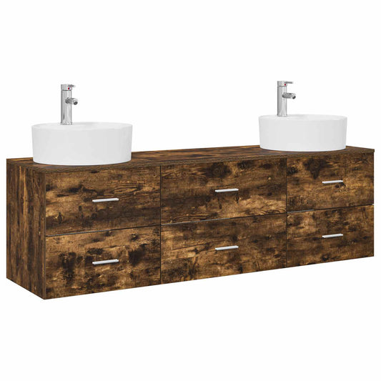 Bathroom Cabinet Set 3 pcs Smoked Oak 62.5 x 44.5 x 50 cm Bathroom Cabinet Set 3 pcs Smoked Oak 62.5 x 44.5 x 50 cm