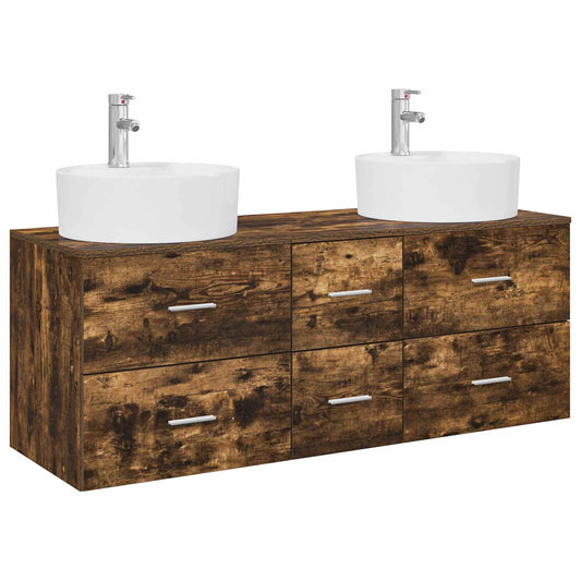 Bathroom Furniture Set 3 pcs Smoked Oak 49.5 x 44.5 x 65 cm Bathroom Furniture Set 3 pcs Smoked Oak 49.5 x 44.5 x 65 cm