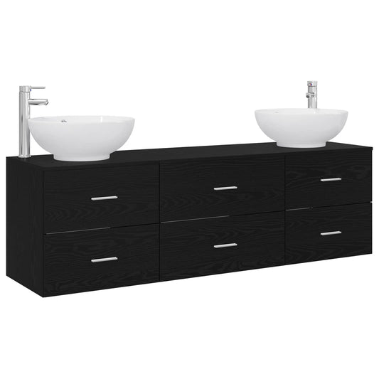 Bathroom Furniture Set 3 pcs Black 49.5 x 44.5 x 65 cm Bathroom Furniture Set 3 pcs Black 49.5 x 44.5 x 65 cm