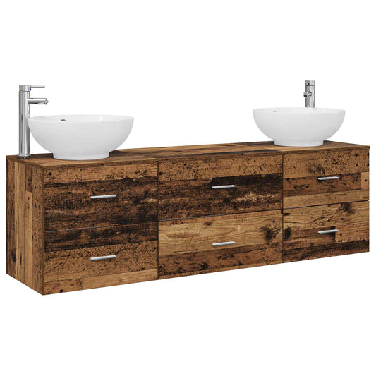Bathroom Furniture Set 3 pcs Old Wood 49.5 x 44.5 x 65 cm Bathroom Furniture Set 3 pcs Old Wood 49.5 x 44.5 x 65 cm