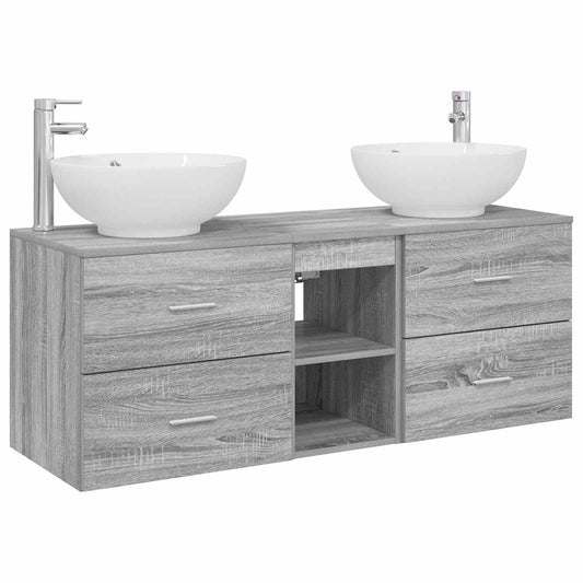 Bathroom Furniture Set 3 pcs Grey Sonoma 49.5 x 44.5 x 65 cm Bathroom Furniture Set 3 pcs Grey Sonoma 49.5 x 44.5 x 65 cm