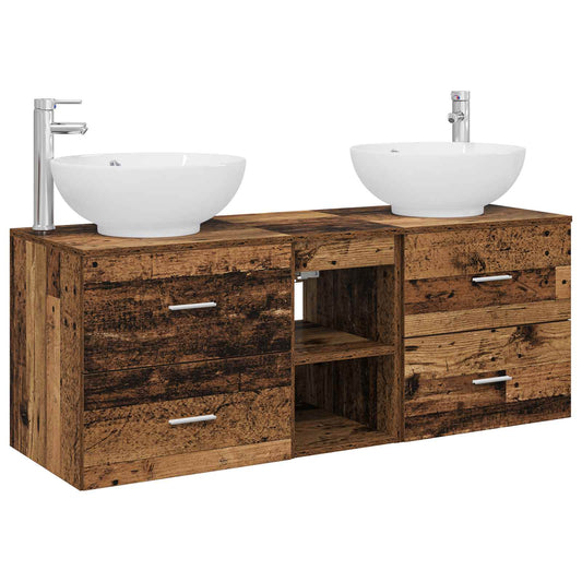 Bathroom Furniture Set 3 pcs Old Wood 49.5 x 44.5 x 65 cm Bathroom Furniture Set 3 pcs Old Wood 49.5 x 44.5 x 65 cm